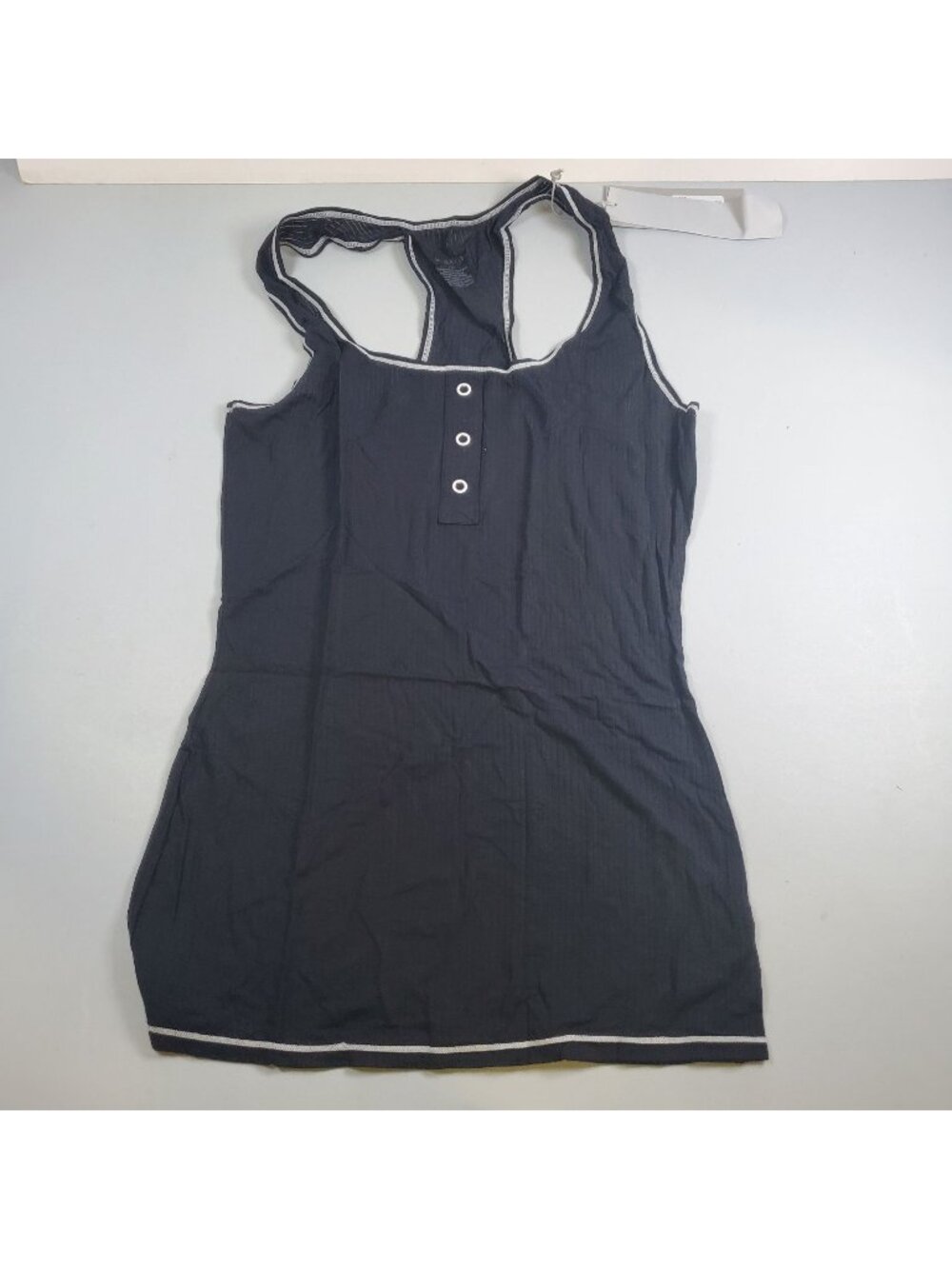 Negative Whipped Racerback Tank Women Size Small NWT Black White Stretch